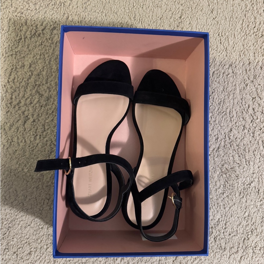 Stuart Weitzman sandal in black suede, New Women’s size 7